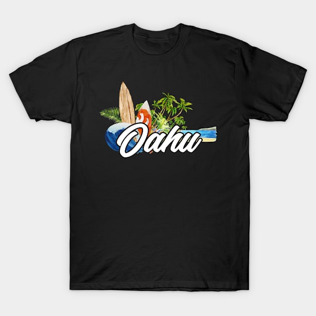 Oahu surf. Surfing the waves of Oahu . Perfect present for mother dad friend him or her T-Shirt by SerenityByAlex